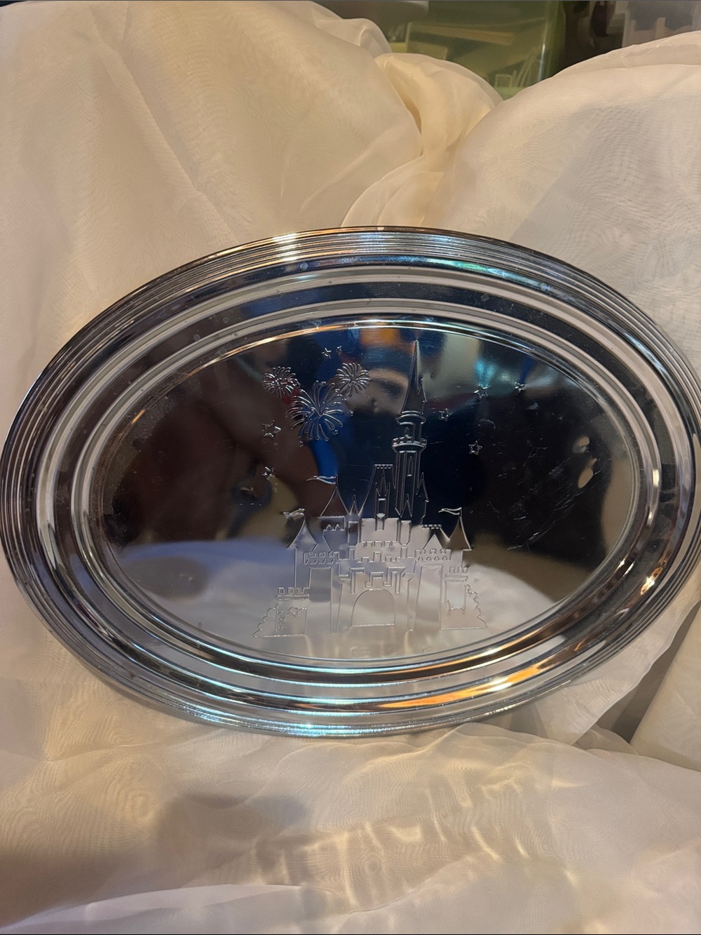 Disney World Castle Silver Serving Tray – Large Decorative Tray – New with Tag